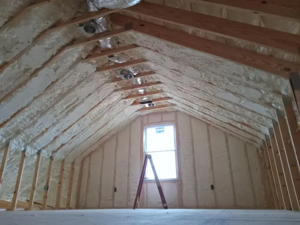 Spray foam roofing application for Crawl Space Insulation project in North Potomac